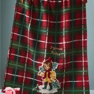 NWT Anthropologie Nathalie Lete Dish Towel Cat Plaid Embroidered NEW